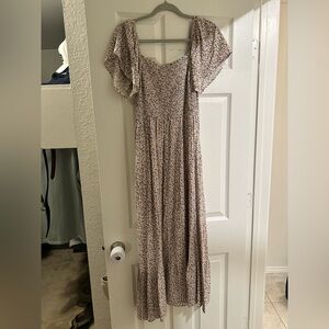 Floral Smocked Maternity Dress